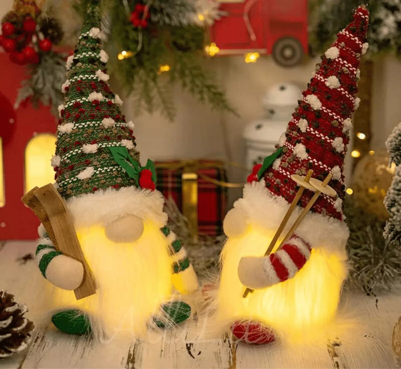 Bonecos Papai Noel Nórdico Luz Led Natalina