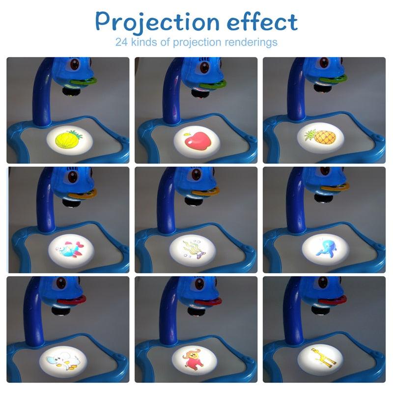 Mesa Projetora de Desenhos + Canetas para Crianças Desenharem