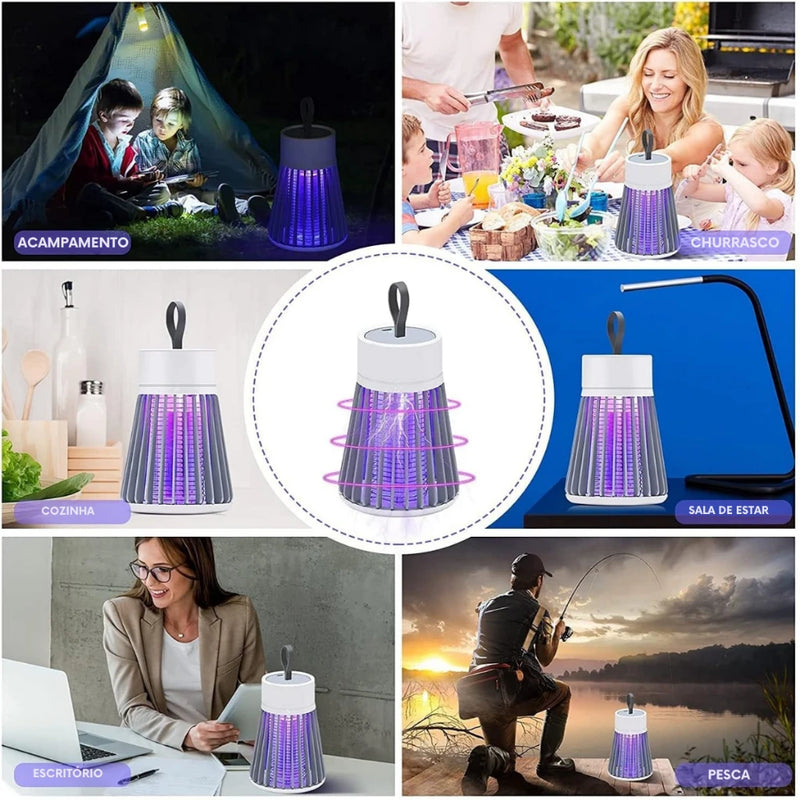 Lâmpada Elétrica Mata-Mosquitos Com Luz UV Usb Recarregável Armadilha Para Insetos Portátil