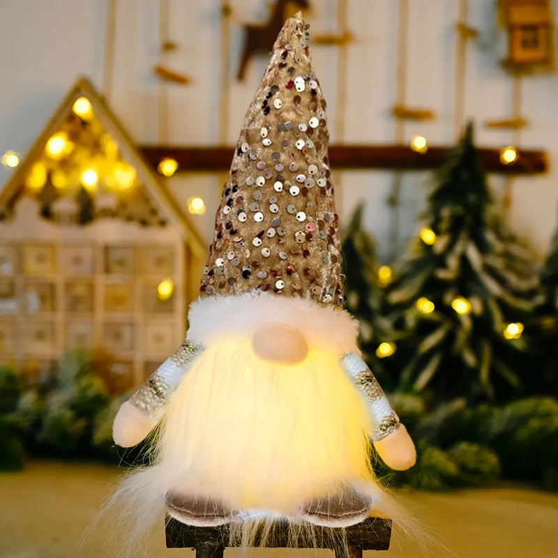 Bonecos Papai Noel Nórdico Luz Led Natalina