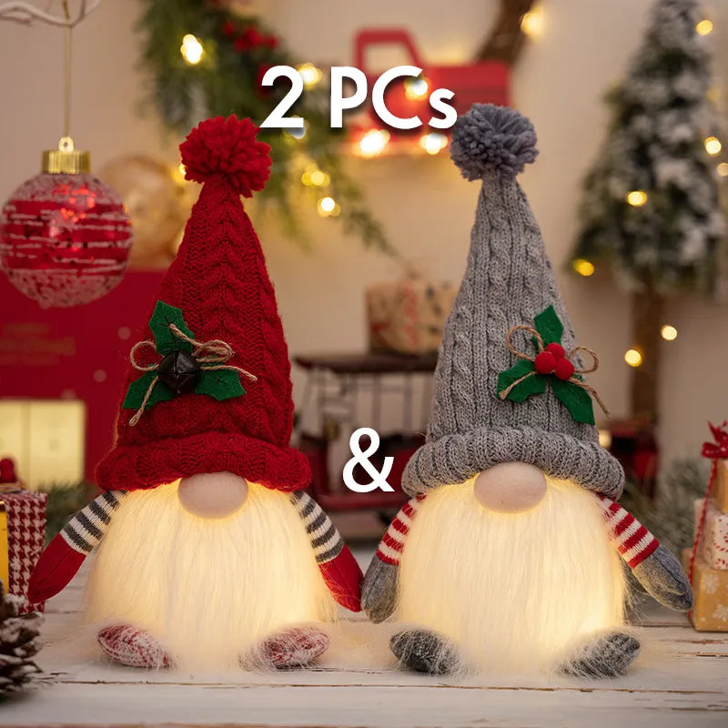 Bonecos Papai Noel Nórdico Luz Led Natalina