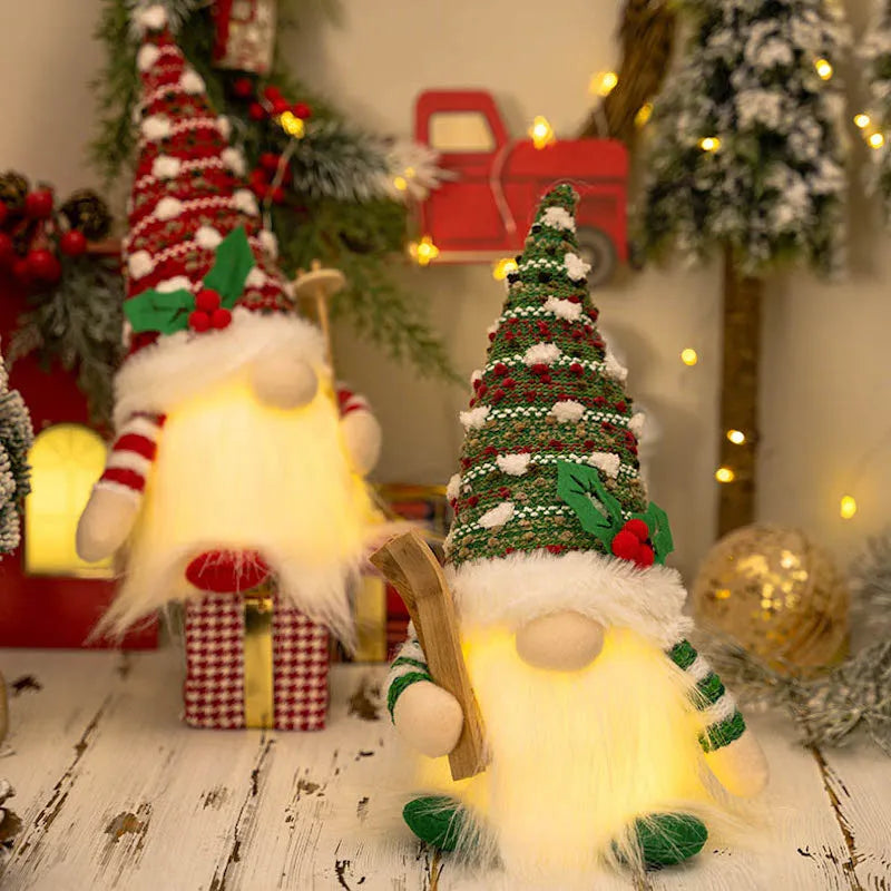 Bonecos Papai Noel Nórdico Luz Led Natalina