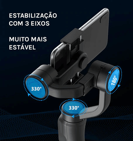 Gimbal Estabilizador de Celular com 3 Eixos e 330 Graus -  Promoção